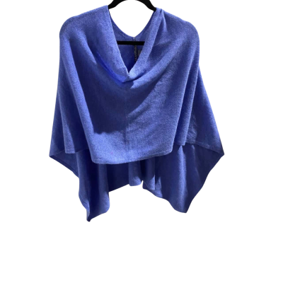 Alashan Womens  One Size Poncho/ Topper in Cornflower Blue  100% Cashmere 