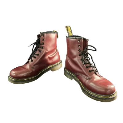 Dr Martens Cheery 8 hole UK Size 6 Boots Maroon - excellent pre loved condition 