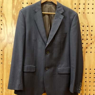 Country Road Mens XL Brown Pinstriped Blazer Suit Jacket