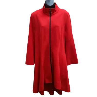Current Stock New With Tags JOSEPH RIBKOFF Size 12 Red High-Low Zip Jacket Orrp $409AUD  $399 USD