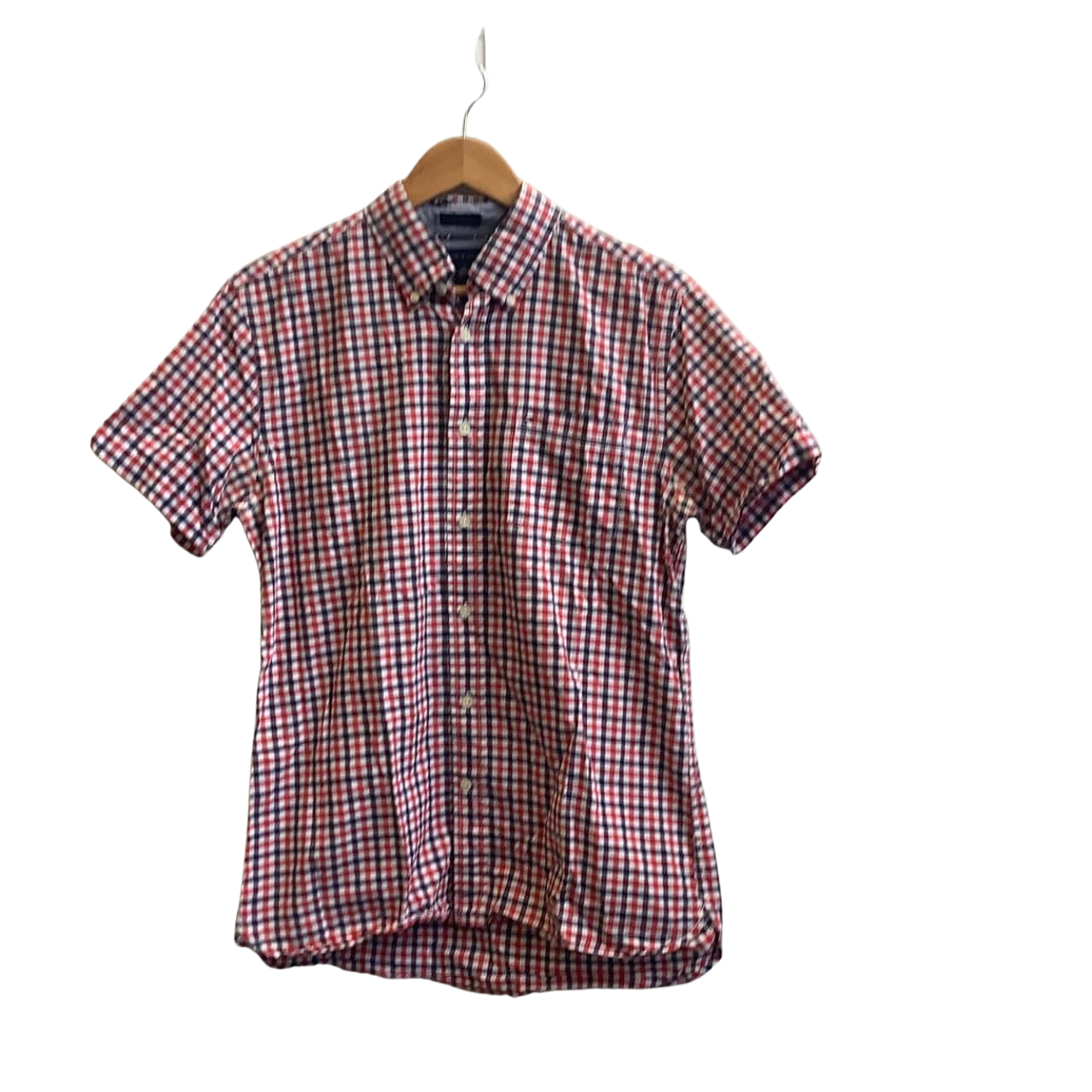 Tommy Hilfiger Mens Size M Short Sleeve Gingham Shirt Multicoloured