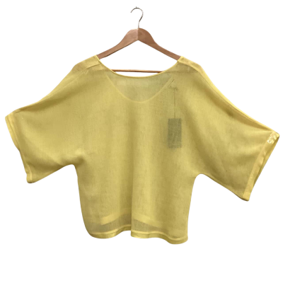 Country Road Womens  Size 10 Short Sleeve Top Yellow 