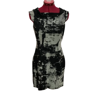 Cue Womens  Size 10 Casual Dress Black  / Grey 