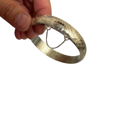 Bangle Sterling Silver - etchings 