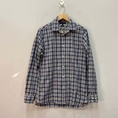 Tommy Hilfiger Mens  Size S Checked Long Sleeve Shirt Blue / Grey 