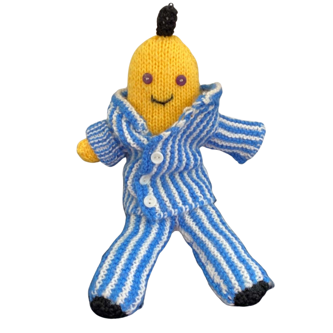 Crocheted Banana in pyjamas