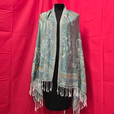  Womens  Size L Pale Blues Cashmere Scarf from Jerusalem 