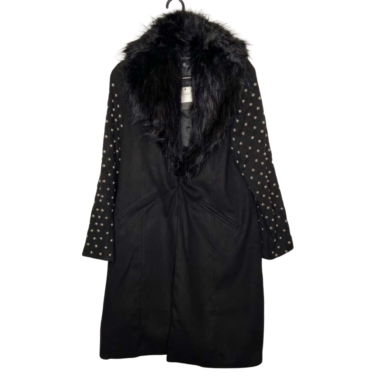 Parisian Womens Size 14 Winter Dress Coat Black / Polka Dot / White BNWT(s)