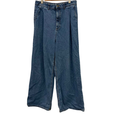 Lucy & Yak Womens  Size 34 Wide Leg Jeans Blue 