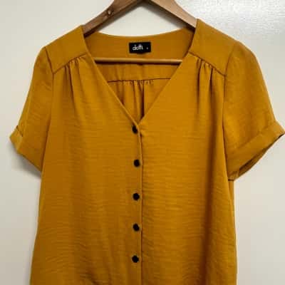 Dotti Women's Size 8 3/4 Sleeve Shirt - Yellow
