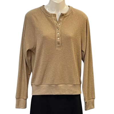 Seed Womens  Size S Long Sleeve Top Khaki 