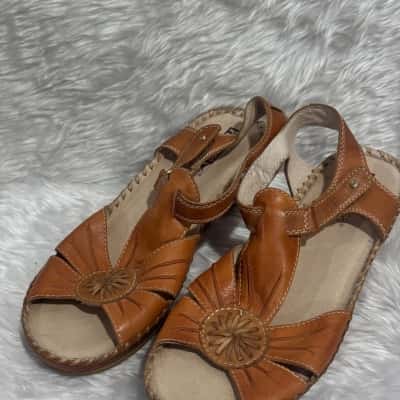  Pikolinos Womens Size 38 Burnt Orange Wedge 