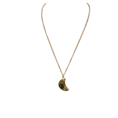  Women's Yellow  Crystal Moon Necklace with Gold Plated Chain