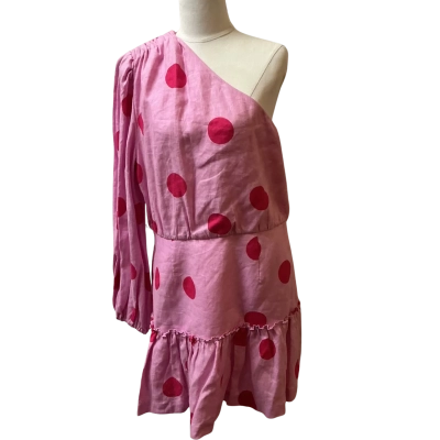 Rebecca Valance Womens  Size 14 Dalia Off The Shoulder  Mini Dress Polka Dot 