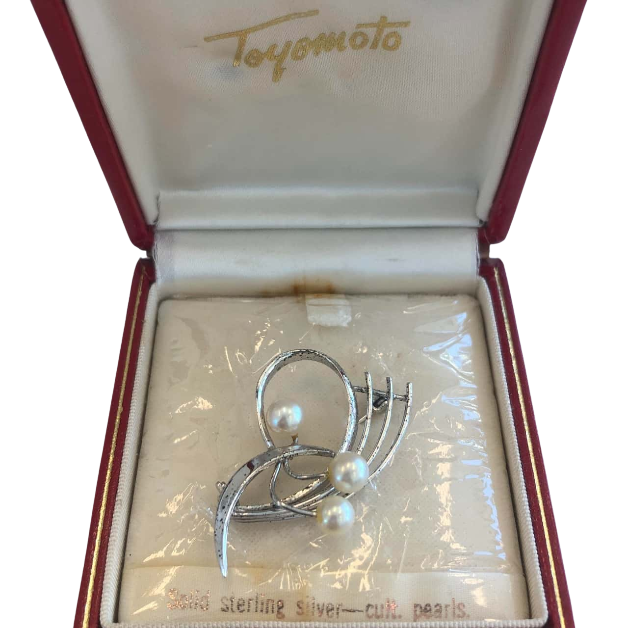 Stamped Sterling Vintage Toyomoto Pearl Brooch(s)