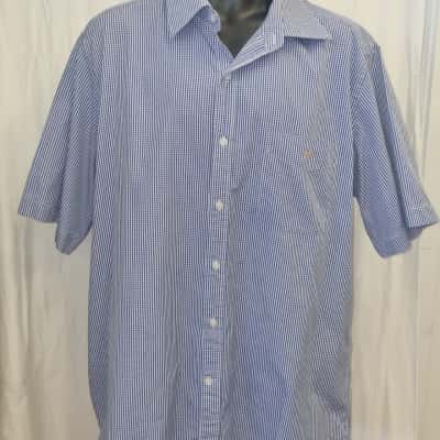  Mens Camel Australia Shirt Cotton Size XL Blue / Checked / White 