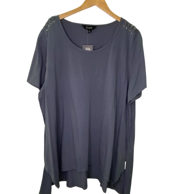 beme Womens  Size L Short Sleeve Top Grey / Silver 