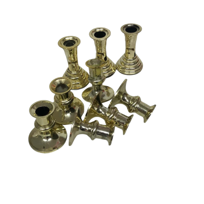 Candle Holders Gold Colour/Plastic x 9