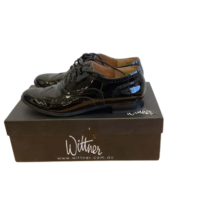 In Original Box Wittner Women's Size 38 Helsinki  Patent Leather Lace Shoes Black   