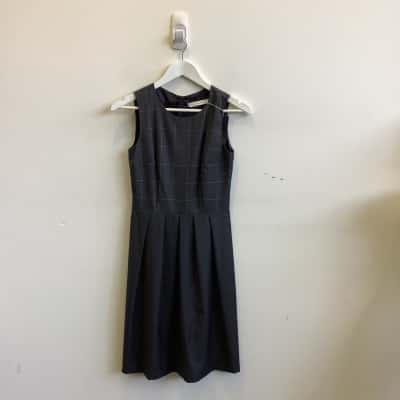 Brand New Rhodes & Beckett Womens Size 4 WOOL Sleeveless Midi Dress Charcoal Check