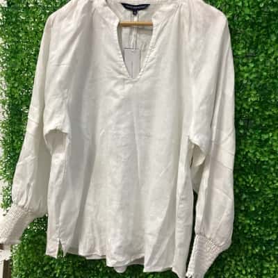 French Connection Womens  Size 12 Long Sleeve Top White 