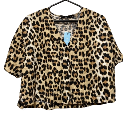 Sportsgirl Womens  Size 8 Button Up Top Animal print 