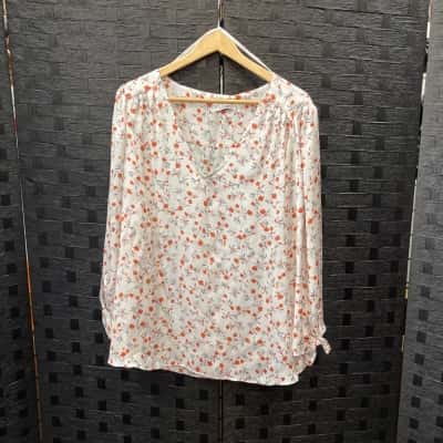 Estelle Womens  Size 18 Long Sleeve Top Red / White 