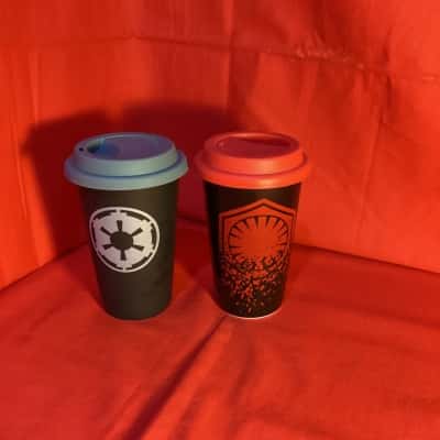 Star Wars Ceramic Travel Mugs - pair in excellent condition