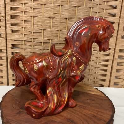 Vintage Arnels Horse Statue Figurine ceramic Gold trim Collectable Birthday Gift pottery 
