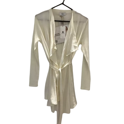 BNWT Serra Womens  Size 10 Open Jacket Cream Knit Merino Blend Wrap Cardigan
