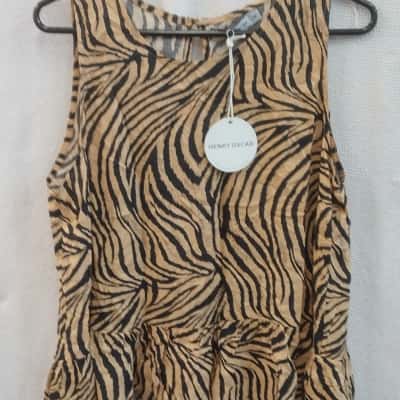  Womens Henry Oscar Size 16 Sleeveless Top Animal print 