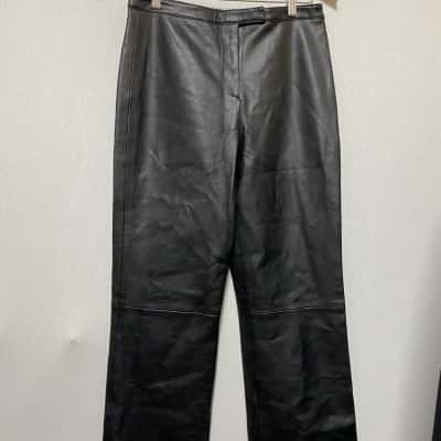  Womens  Size 12 Leather Pants Black  