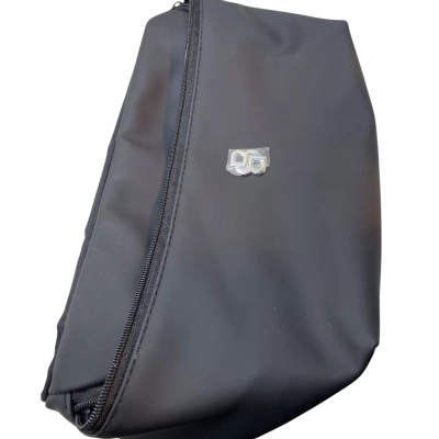 black BOSS Menswear belt bag featuring a silver Double B monogram