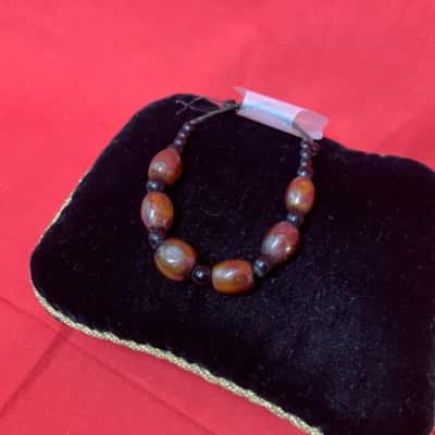  Women's Beaded Bracelet in Stylish Brown- Amber and Black Colouring 