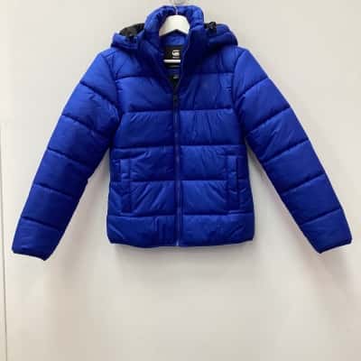 G-STAR RAW  Womens  Size S Short Hooded Puffer Jacket Blue 