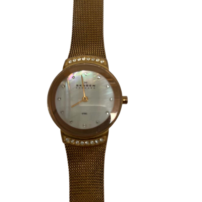 Vintage Ladies Skagen Denmark Gold Tone Watch – Metal Band #SkagenWatch #VintageWatch #GoldTone