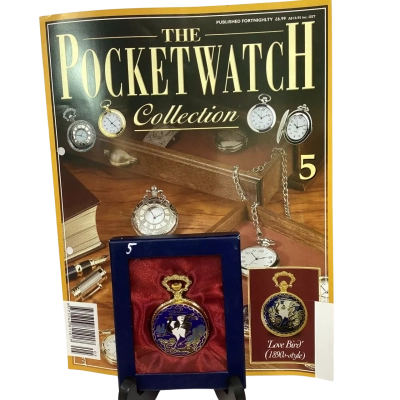 ‘Love Bird’ (1890s-style) #5 Gold/Navy Hachette Pocket Watch 