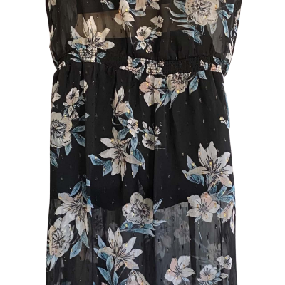 Woman's KATIES Full outerwear dress  Size 12 Black and Floral 