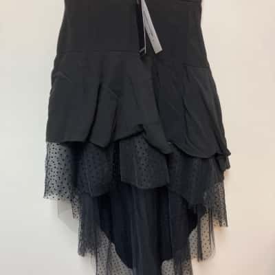 Backstage Womens  Size XXS Tiered Skirt Black  