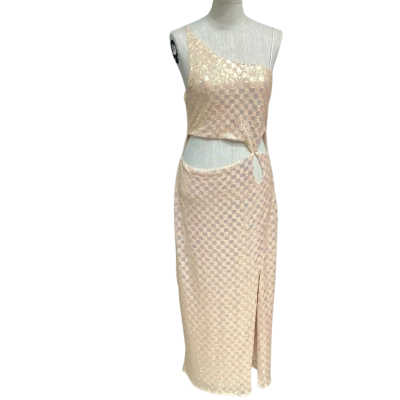  NEW - Winona  Size XL Sequinned Off The Shoulder Dress Peach 