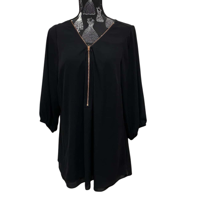 City Chic Womens  Size S 3/4 Sleeve Top Black  BNWT