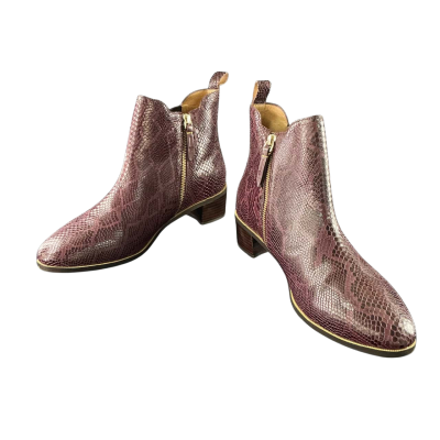 Frankie4 Womens  snakeskin ankle boots Size 11 Maroon 