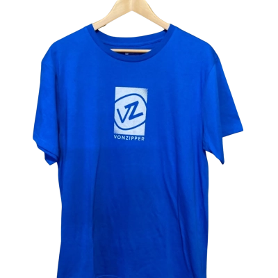  Vonzipper Mens  Size L Short Sleeve T Shirt Blue 