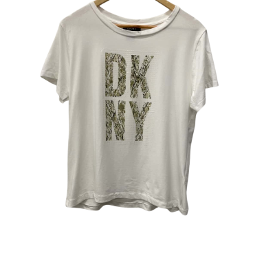 DKNY Womens  Size L T-shirts Cream / Khaki 