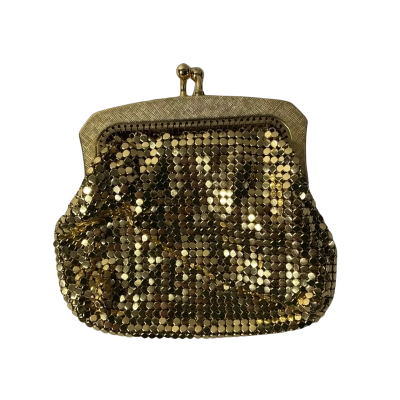 Vintage Ultra Mesh Handbags Womens Gold Mesh Clip Closure Purse 