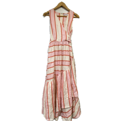 Aston Studio Womens  Size 6 Casual Dress Pink  / Pinstriped / White 
