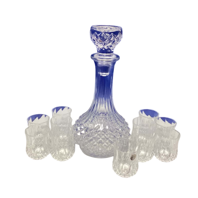 CRISTAL D’ARQUES FRANCE Decanter with 11 cups. 