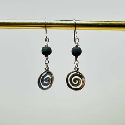  925 Silver Spiral Drop Earrings 