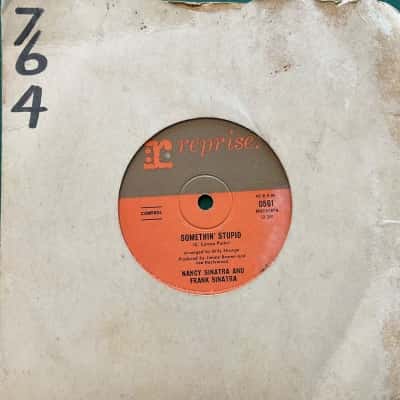 Frank/Nancy Sinatra “Somethin’ Stupid”/“I Will Wait For You” Vintage  7” Vinyl SP