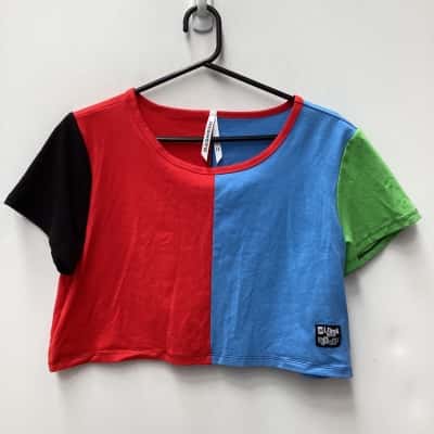 Black Friday Womens T-shirts Blue / Green / Red cropped t 